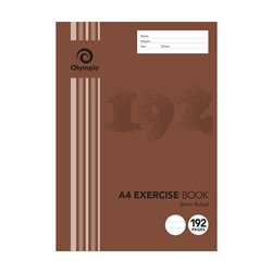 OLYMPIC STRIPE EXERCISE BOOKS A4 192Page 8mm Ruled